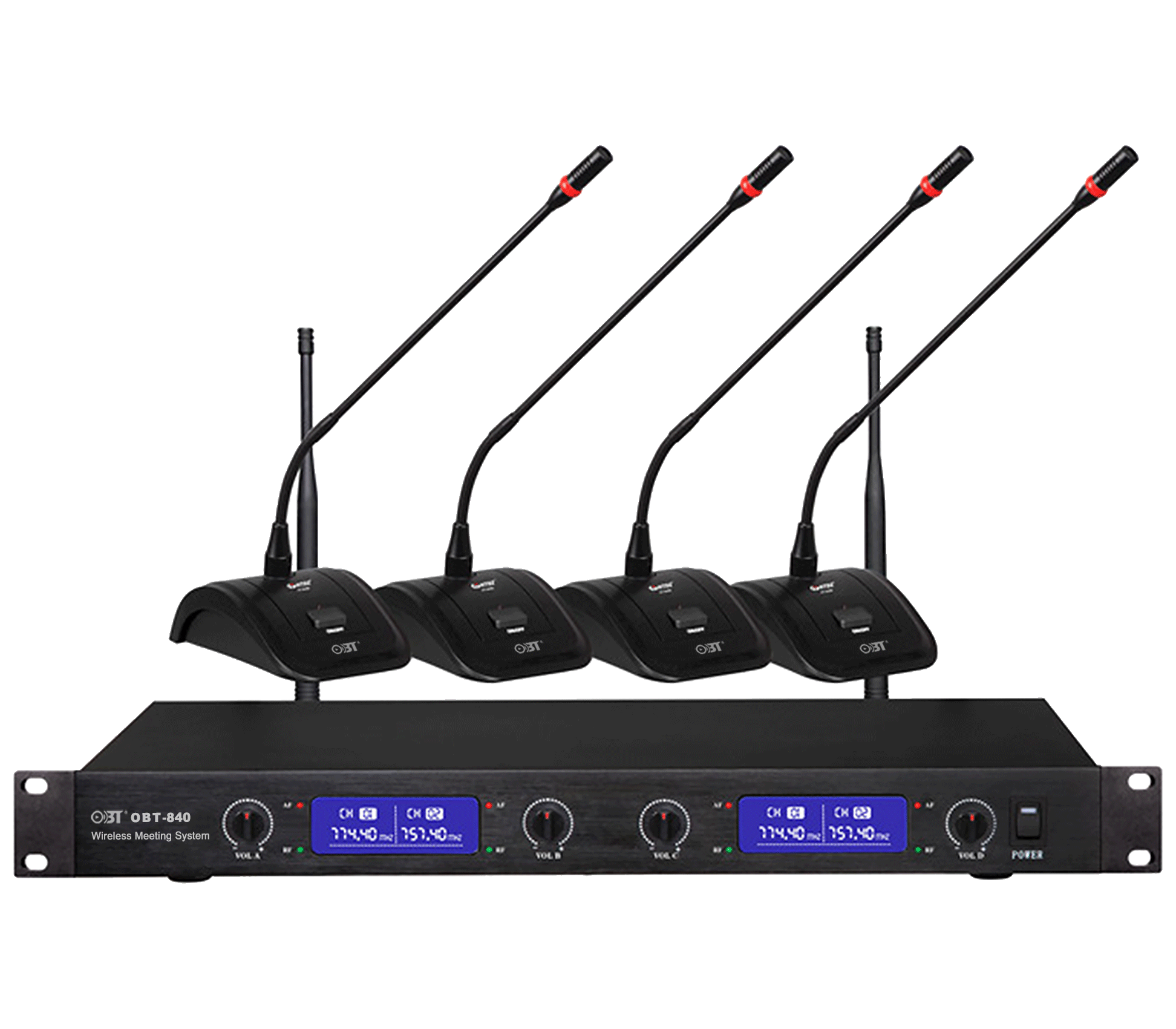 無線會議系統一拖四無線話筒套裝 OBT-840
